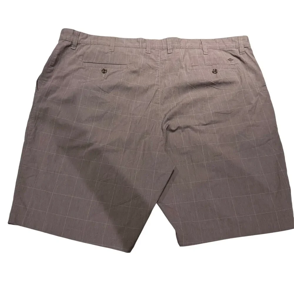 Joseph Abboud Chino Shorts Men 46 Brown Plaid Cotton Mid Rise Zip Fly Casual NWT